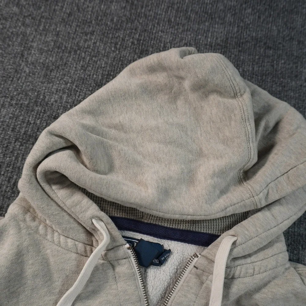 Polo Ralph Lauren Hoodie Mens Large Gray Big Pony Full Zip Sleeve Stripes Logo